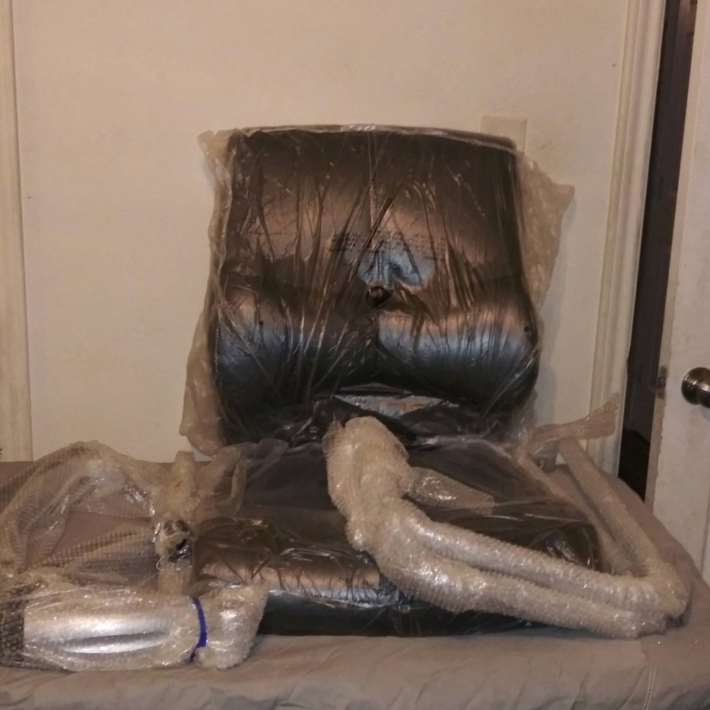 Black leather office chair